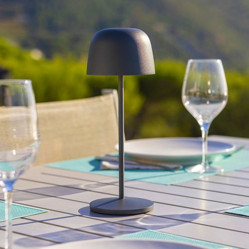 Lampe De Table Sans Fil Sophia Gris Anthracite Aluminium H28cm