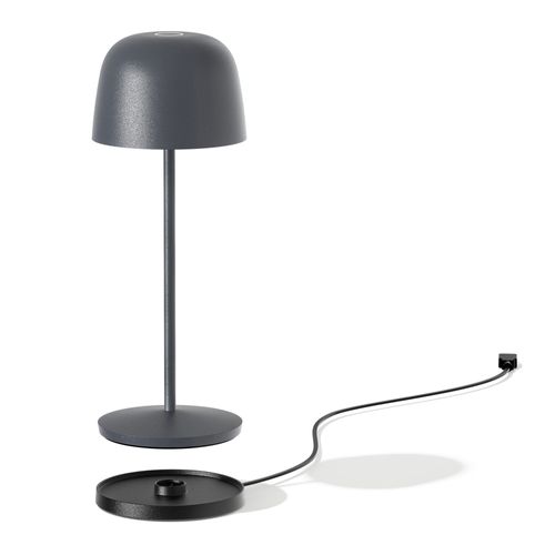 Lampe De Table Sans Fil Sophia Gris Anthracite Aluminium H28cm
