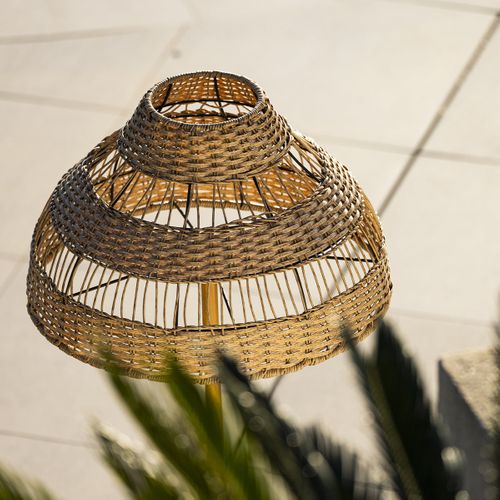 Lampadaire Sans Fil Elion Beige Rotin H168cm