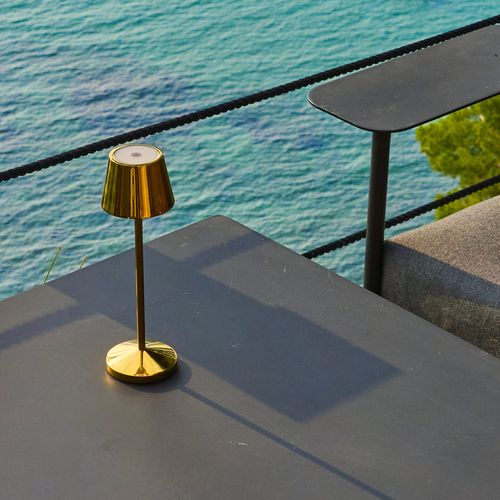 Lampe De Table Sans Fil Emily Doré Aluminium H20cm