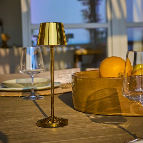 Lampe De Table Sans Fil Emily Doré Aluminium H20cm