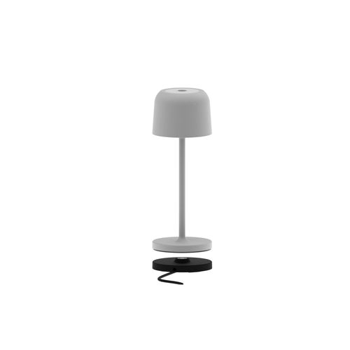 Lampe De Table Sans Fil Sophia Gris Aluminium H20cm