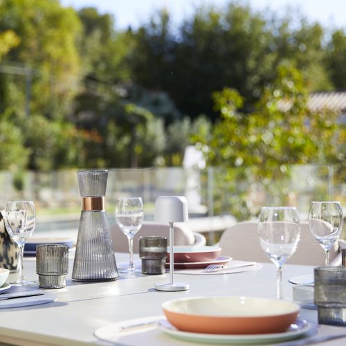 Lampe De Table Sans Fil Sophia Gris Aluminium H20cm