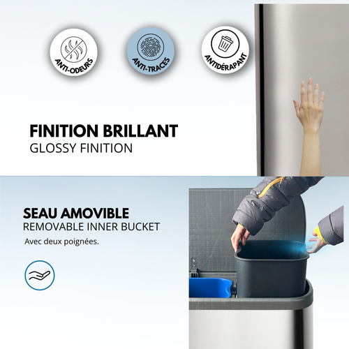 Poubelle Pédale Tri Sélectif Empire 60l