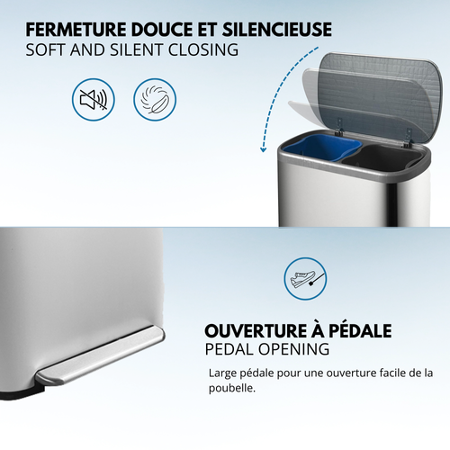 Poubelle Pédale Tri Sélectif Empire 60l