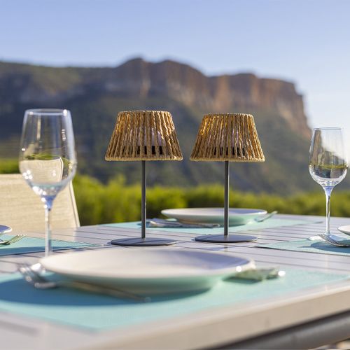 Lot De 2 Lampes De Table Twins Raffy Beige Corde H23,5 Cm