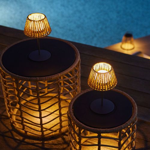 Lot De 2 Lampes De Table Twins Raffy Beige Corde H23,5 Cm