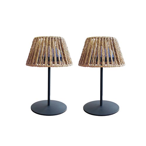 Lot De 2 Lampes De Table Twins Raffy Beige Corde H23,5 Cm