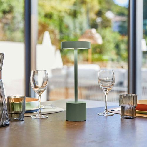Lampe De Table Sans Fil Roby Vert H30cm