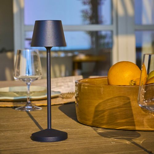 Lampe De Table Sans Fil Emily Noir Aluminium H25cm