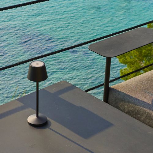 Lampe De Table Sans Fil Emily Noir Aluminium H25cm