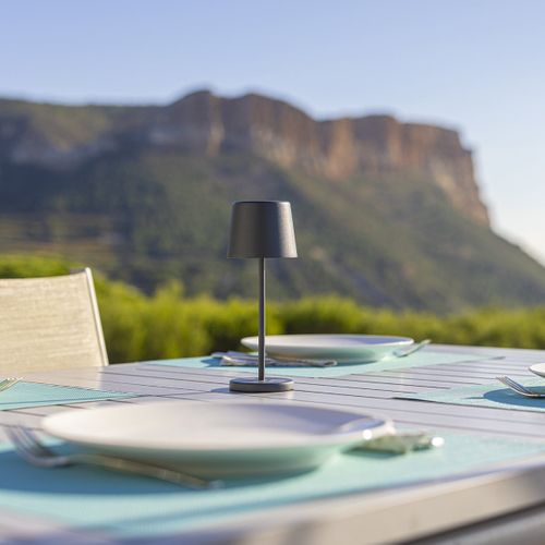 Mini Lampe De Table Kelly Mini Gris Anthracite Aluminium H22cm