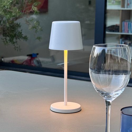 Mini Lampe De Table Kelly Mini Blanc Aluminium H22cm