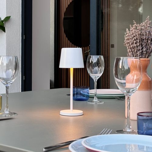 Mini Lampe De Table Kelly Mini Blanc Aluminium H22cm