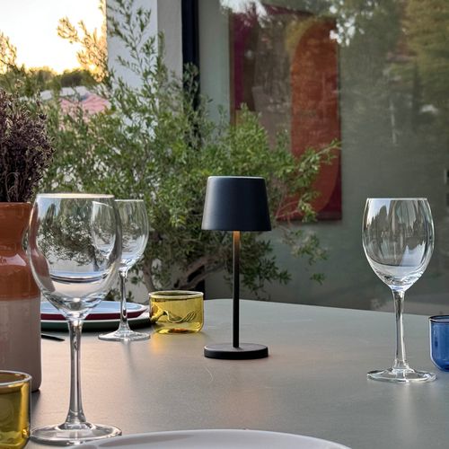 Lampe De Table Sans Fil Mini Kelly Noir H22cm