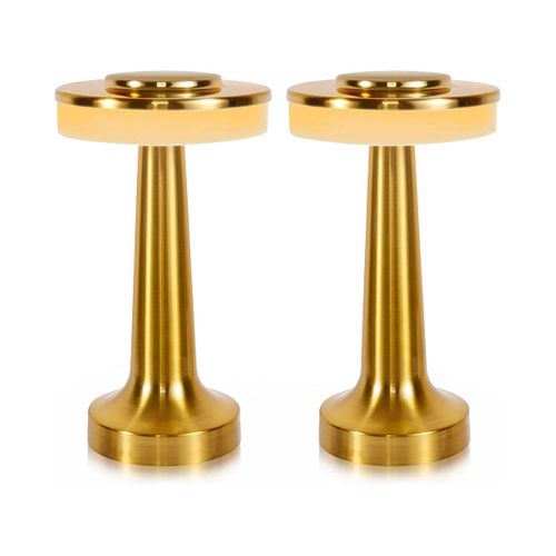 Set De 2 Lampes De Table Chic Doré Metal H21cm