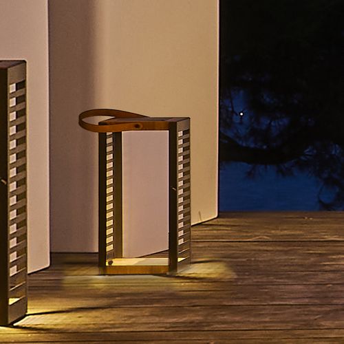 Lanterne Solaire Ferian Noir Metal H35cm