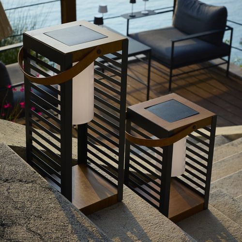 Lanterne Solaire Ferian Noir Metal H35cm