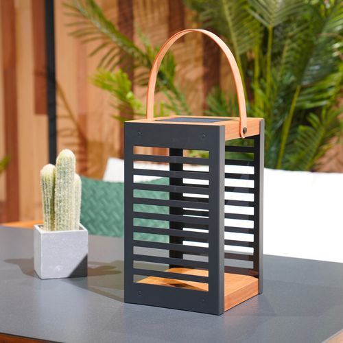 Lanterne Solaire Ferian Noir Metal H35cm