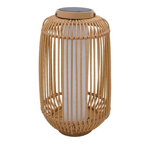 Lanterne Solaire Mariel Marron Rotin 31x31x H60cm