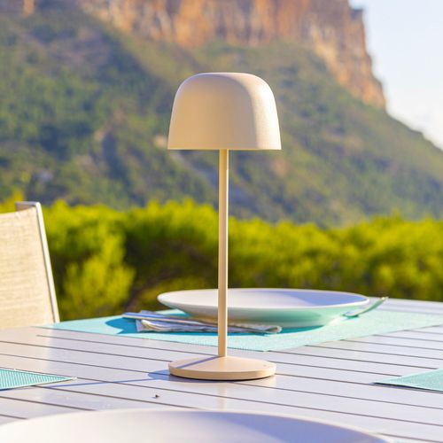 Lampe De Table Sans Fil Sophia Crème Aluminium
