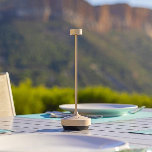 Lampe De Table Sans Fil LED Ruby Crème Aluminium 25 Cm