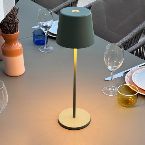 6 Lampes LED Avec Plateau De Chargement Kelly Vert Metal H38cm