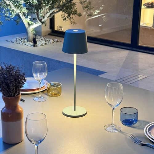 6 Lampes LED Avec Plateau De Chargement Kelly Vert Metal H38cm