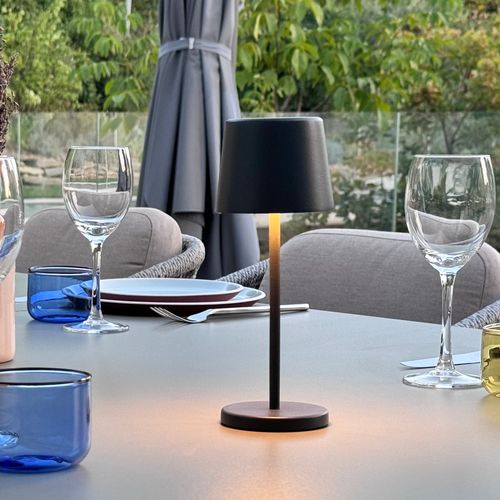 6 Mini Lampes Avec Plateau De Chargement Kelly Mini Gris Anthracite Aluminium H22cm