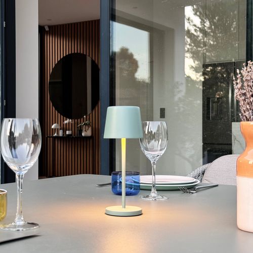 6 Mini Lampes Avec Plateau De Chargement Kelly Mini Vert Aluminium H22cm