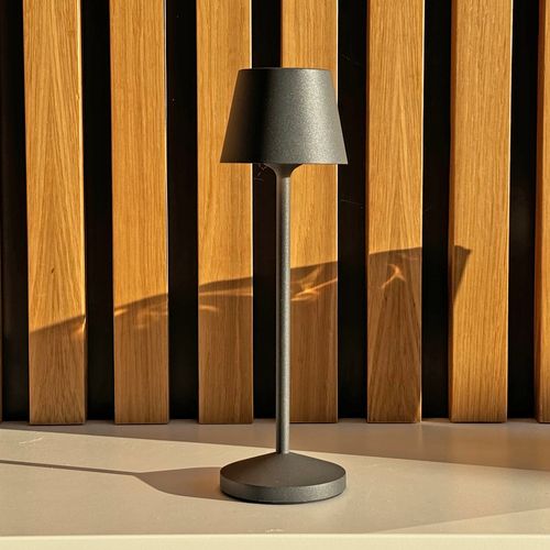 9 Lampes Avec Plateau De Chargement Emily Gris Anthracite Aluminium H25cm