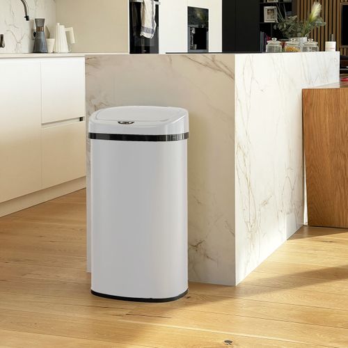Poubelle De Cuisine Automatique Majestic Blanc Acier Inoxydable 58l