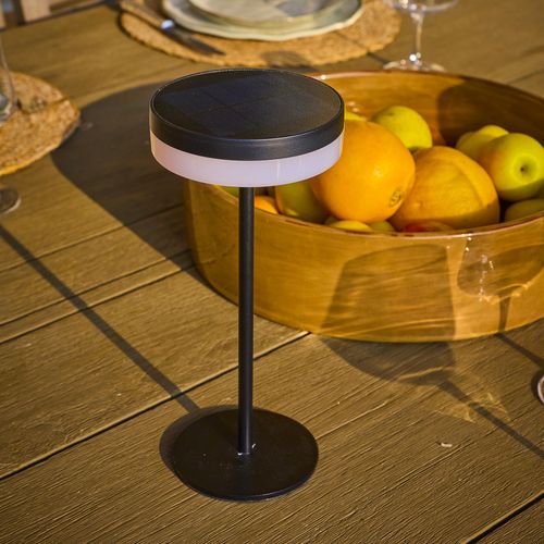 Lampe De Table Solaire Vivia Noir Aluminium H27cm