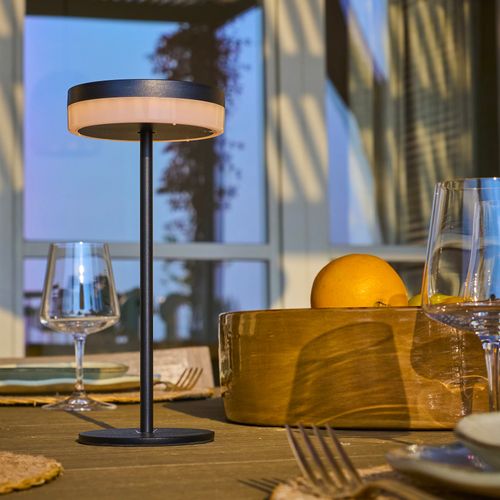 Lampe De Table Solaire Vivia Noir Aluminium H27cm