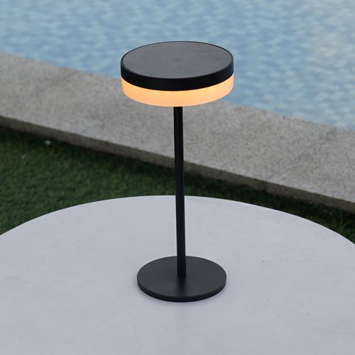 Lampe De Table Solaire Vivia Noir Aluminium H27cm