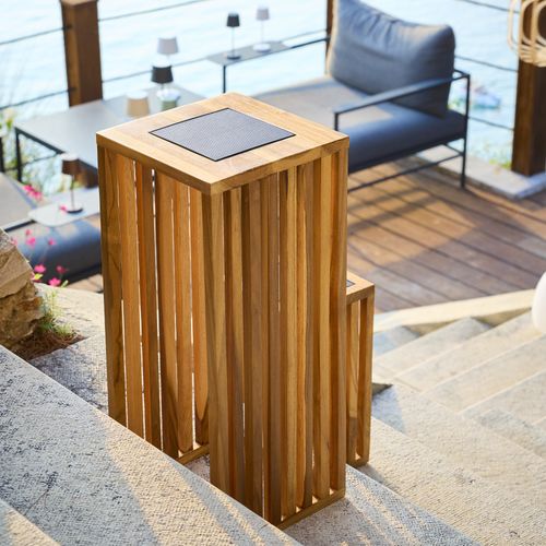 Lanterne Solaire Décorative Chennai Bois Bois H50cm