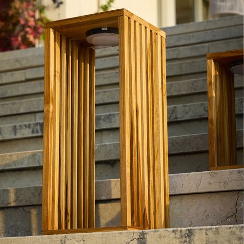 Lanterne Solaire Décorative Chennai Bois Bois H50cm