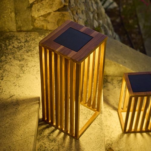 Lanterne Solaire Décorative Chennai Bois Bois H50cm