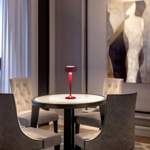 Lampe De Table Sans Fil Touch Aluminium Twiggy Rouge H26 Cm