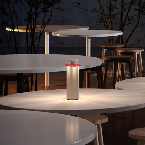 Lampe De Table Sans Fil Touch Aluminium Firework Rouge H24 Cm