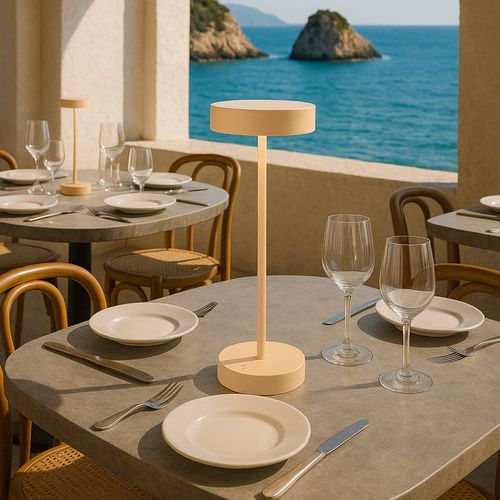 Lampe De Table Sans Fil Aluminium Sandy Sable H33 Cm