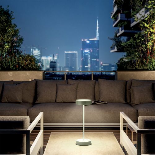 Lampe De Table Sans Fil Aluminium Sandy Vert H33 Cm