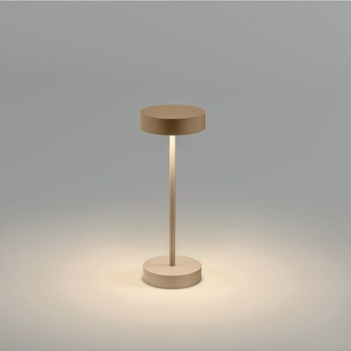 Lampe De Table Design Sandy Mini Beige Aluminium H25cm