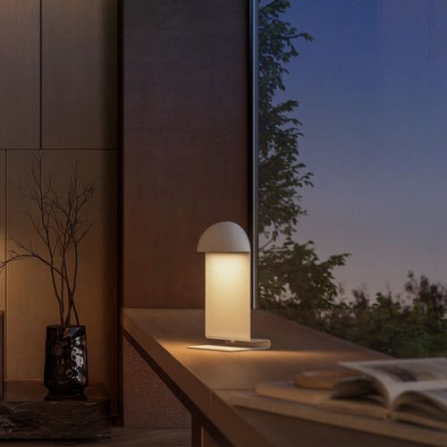 Lampe De Table Design Midi Blanc Aluminium H28,2cm