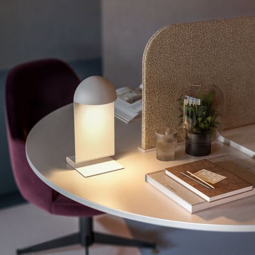 Lampe De Table Design Midi Blanc Aluminium H28,2cm