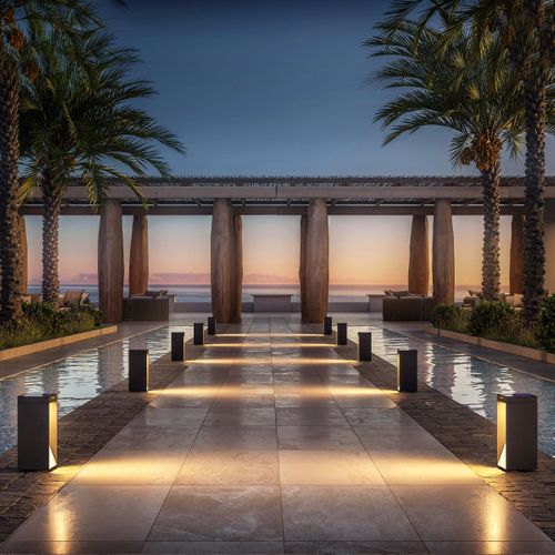 Borne Solaire Milio Noir Aluminium H35cm