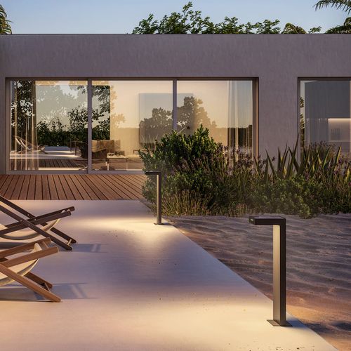 Borne Solaire Ala Noir Aluminium H65cm