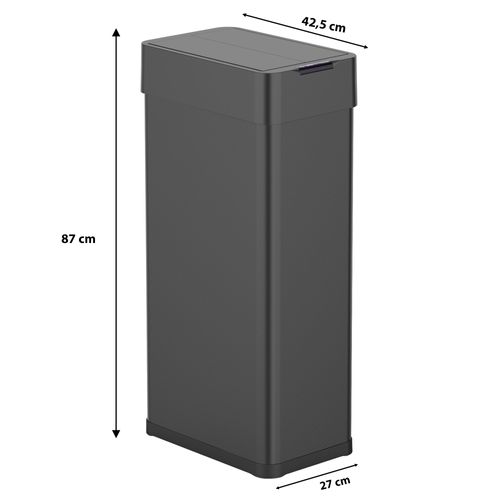 Poubelle De Cuisine Automatique Silverlake Noir Acier Inoxydable 90l