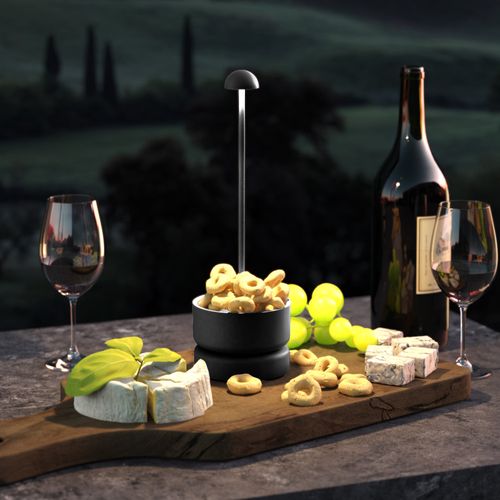 Lampe De Table Basket Noir Aluminium H31cm