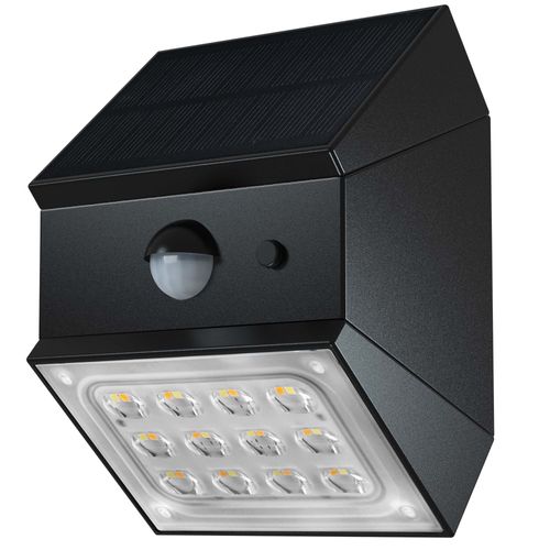 2 Appliques Murales Solaires Lumicube Noir Plastique H9.48cm